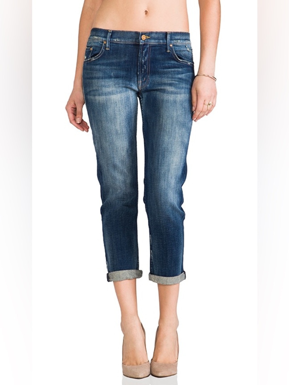 MOTHER The Drop Out Tequila Truth Distressed Slouch Jeans size 26